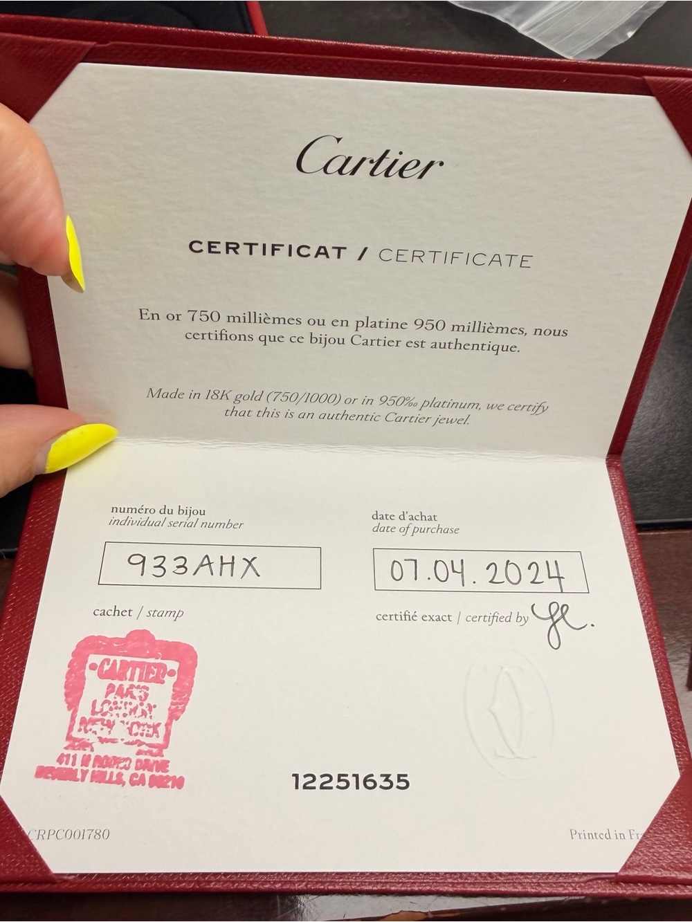 Cartier 1895 WEDDING BAND, 2.5 MM WIDTH - Picture 8 of 9